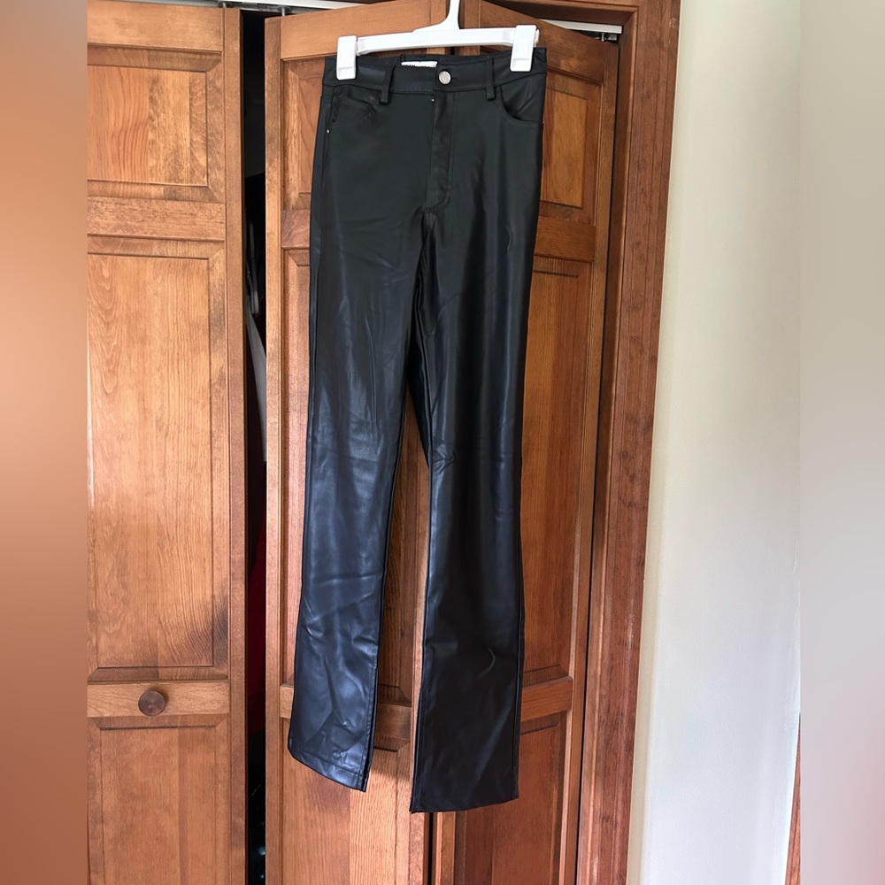 Zara Dark Leather Trousers